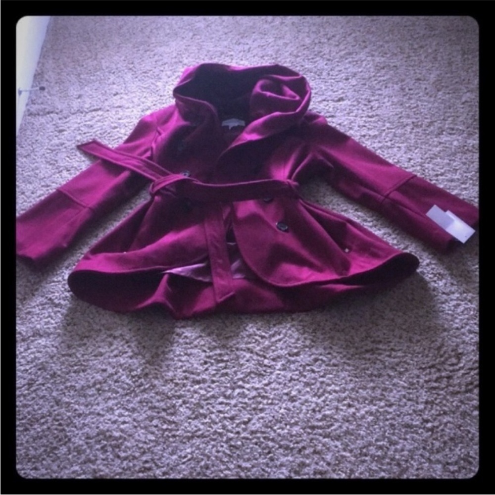 NWT BCBG Generation Flared Fuchsia Peacoat Sz XL